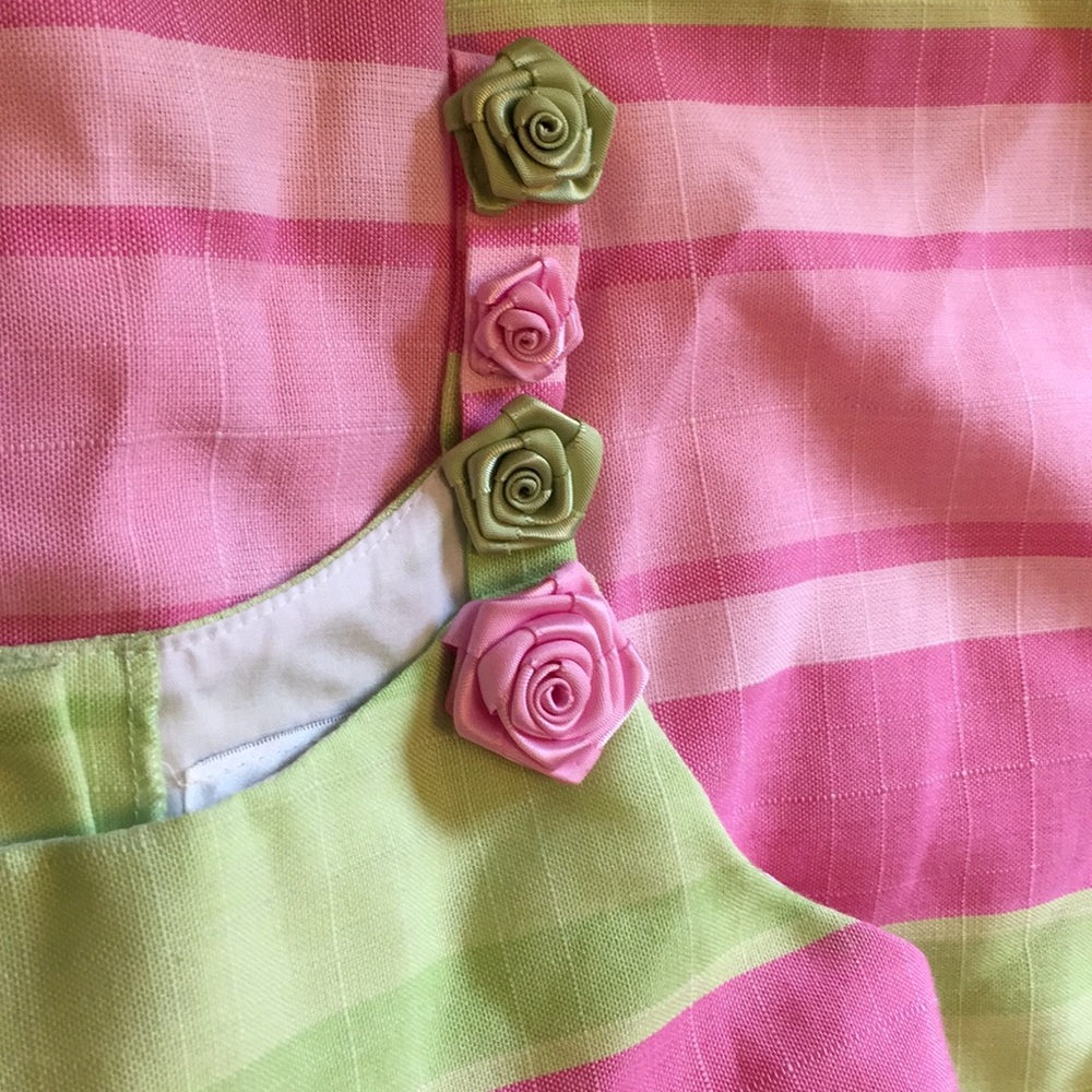 Beauty of a dress pink, lime stripes is adorable - Picture 5 of 7